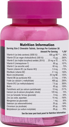 High Potency Multivitamin Nature's Plus Power Teen for Her Chewable
