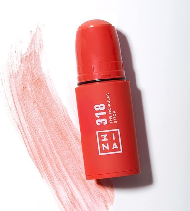 Mattes Creme Blush Stick 3ina The No Rules Stick Koralle Rouge Stick mit Hyaluronsäure