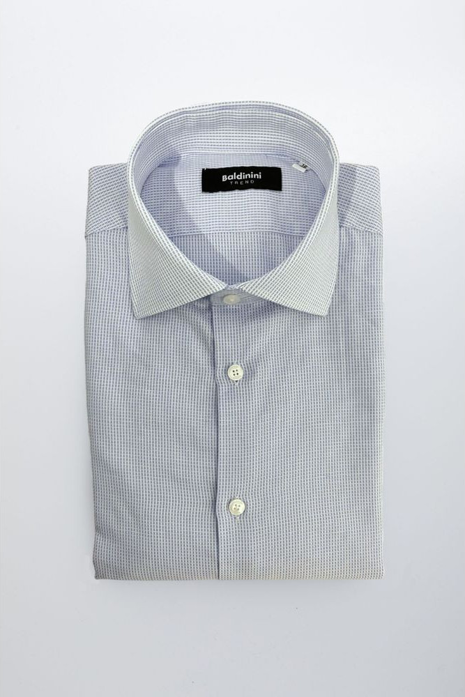 Baldinini Trend Light Blue Cotton Men Shirt