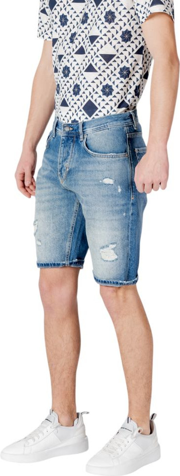 Blue Cotton Bermuda Shorts Antony Morato