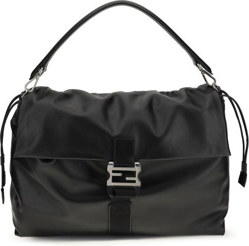 Black Calf Leather Bos Taurus Shoulder Bag Fendi