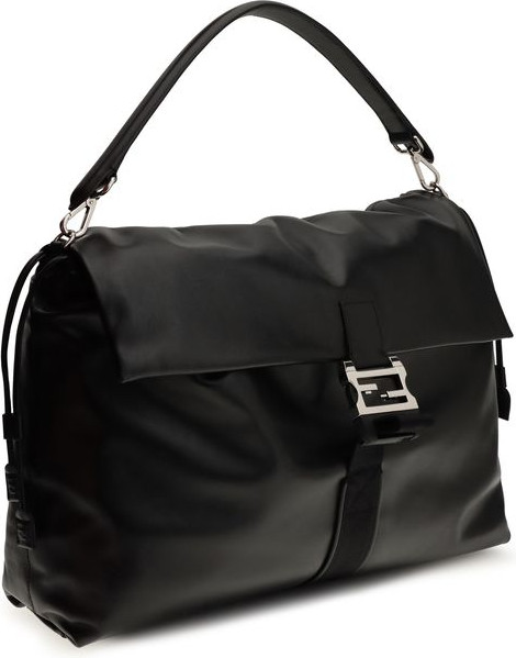 Black Calf Leather Bos Taurus Shoulder Bag Fendi