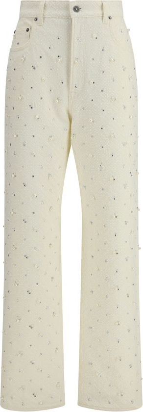 Белые повседневные хлопковые брюки Golden Goose