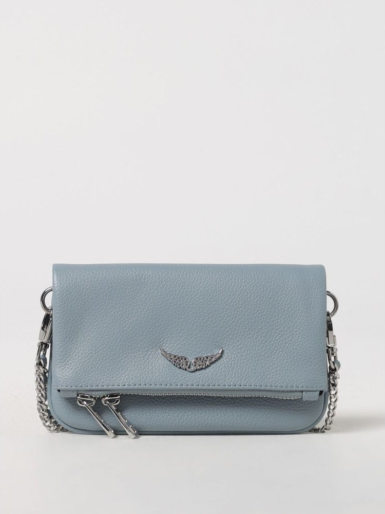 Blue Leather Clutch Bag Zadig & Voltaire