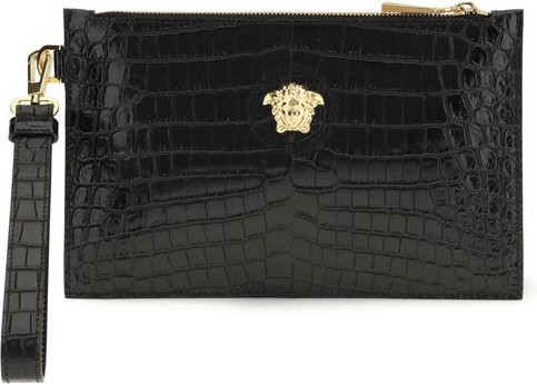 Кошелек Versace Черная телячья кожа Bos Taurus