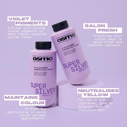 Shampoo Osmo Super Silver Violet Pigment No Yellow or Brass Toning