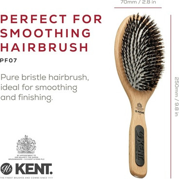 Cushion Brush Kent PF07 Extralarge 100 Boar Bristle and Nonscratch Nylon Mix