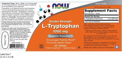 Tablets Now Foods L-Tryptophan Double Strength