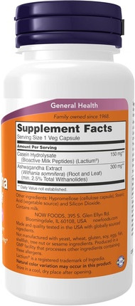 Nahrungsergänzungsmittel Now Foods Ashwagandha Stressabbau Stimmungsaufhellung Schlafunterstützung