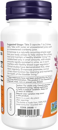 Nahrungsergänzungsmittel Now Foods D-Mannose 500mg