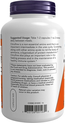Aminosäure Now Foods L-Citrullin 750 mg