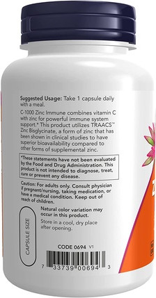 Vitamin Serum Now Foods NOW Supplements C-1000 & Zinc Immune Seasonal Support Formula 90 Count