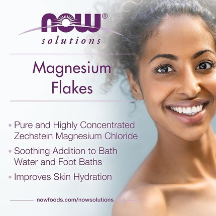 Pflegeset Now Foods Now Solutions Magnesium Flakes Rein aus dem antiken Zechstein-Meeresboden