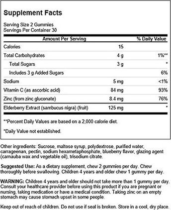 Gummies Swanson Holunderbeere Immununterstützung Ergänzung