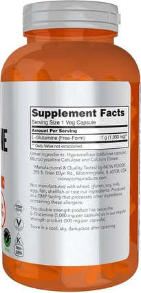 Aminokislota qo'shimchasi Now Foods L-Glutamin