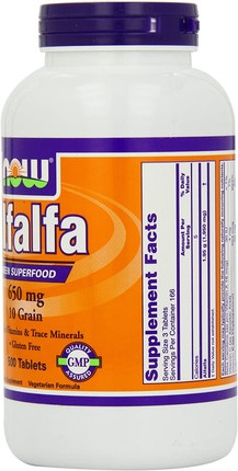 Now Foods Alfalfa Tabletten 650 Mg