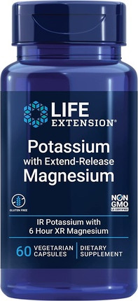 Supplement Life Extension Kalium mit verzögerter Freisetzung Magnesium für Blutdruck, Gefäßgesundheit und Knochengesundheit