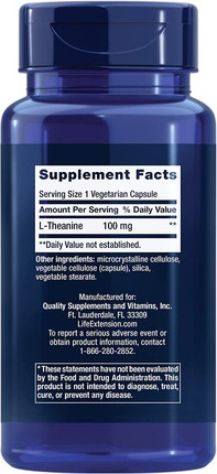 L-Theanin 100mg vegetarische Kapseln Life Extension
