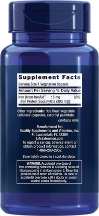 Pills Life Extension Iron Protein Plus Supplement