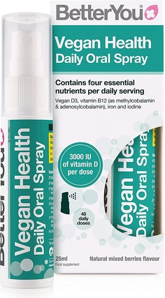 Mundspray BetterYou Vegan Health Vitamin D3 B12 Eisen Jod