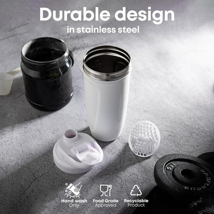 Protein Shaker Bottle Smartshake Rockband Reforce Stainless Steel