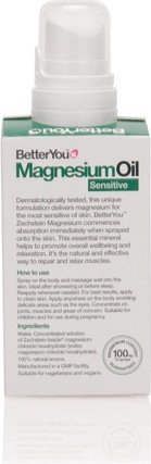 BetterYou Magnesiumöl Spray Sensitiv Gelenke und Muskeln
