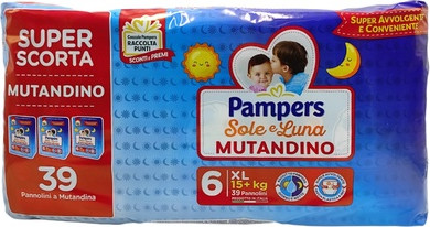 Diapers Pampers Sole And Luna Mut Trio X 39 Xl