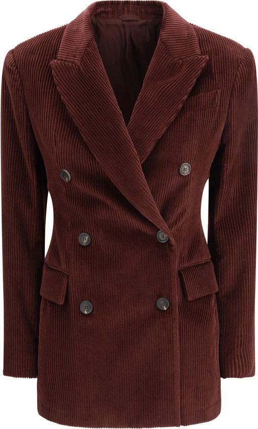 Бордовое хлопковое пальто от Brunello Cucinelli