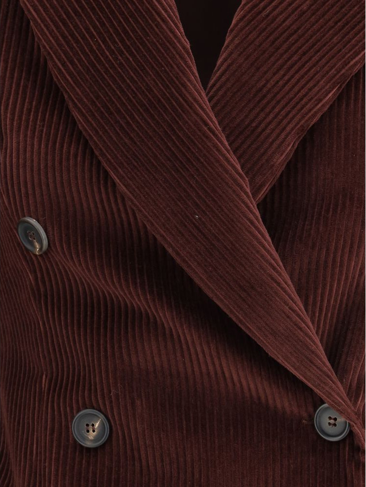 Бордовое хлопковое пальто от Brunello Cucinelli