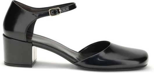 The Row Black Rubber Mid Heel Pumps