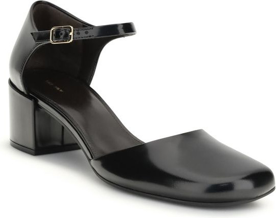 The Row Black Rubber Mid Heel Pumps