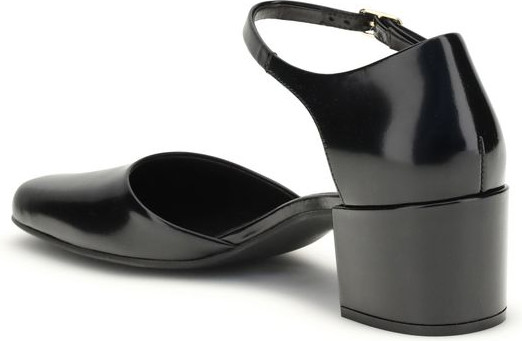 The Row Black Rubber Mid Heel Pumps