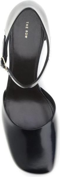 The Row Black Rubber Mid Heel Pumps