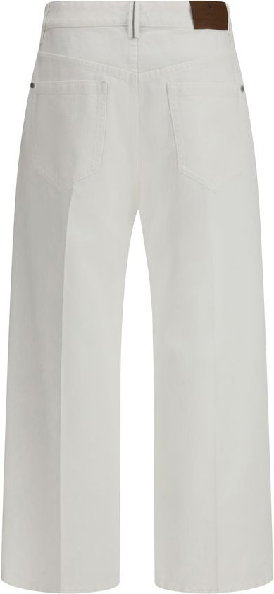 Белые хлопковые укороченные джинсы Brunello Cucinelli