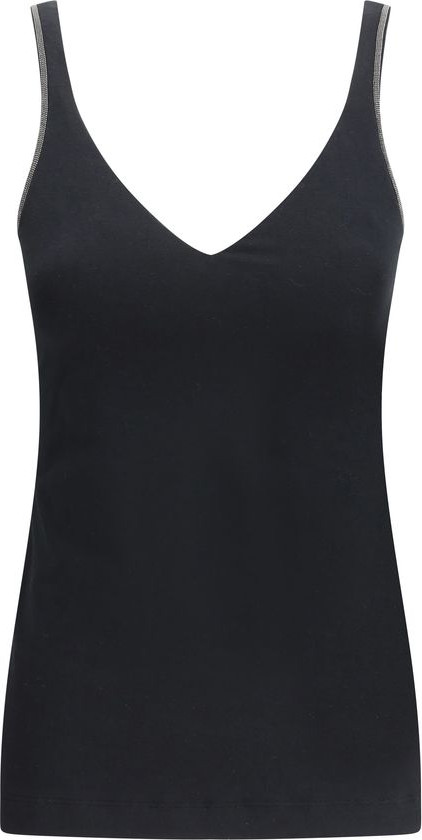 Черный хлопковый топ Brunello Cucinelli