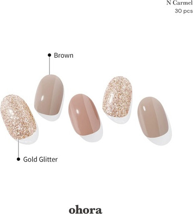 Ohora Semi Cured Gel Nail Strips N Carmel