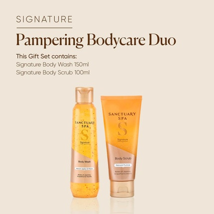 Shower & Bath Set Sanctuary Pampering Bodycare Duo Luxury Body Wash & Scrub Gift Set