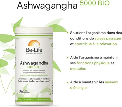 Food Supplement Be Life Organic Ashwagandha 5000