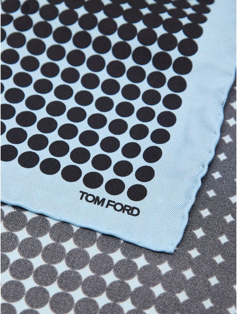 Blue Silk Pocket Square Tom Ford