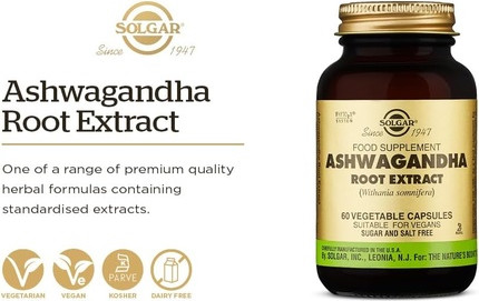 Herbal Supplement Solgar Ashwagandha Root Extract