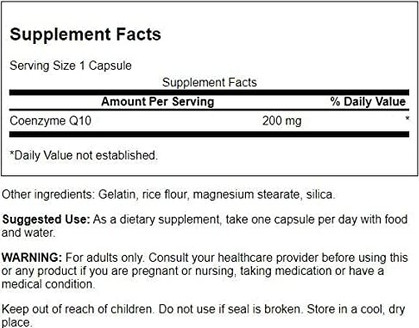Nahrungsergänzungsmittel Swanson CoQ10 für Herz-Kreislauf, Gehirn, Energie und Herzgesundheit, Antioxidans