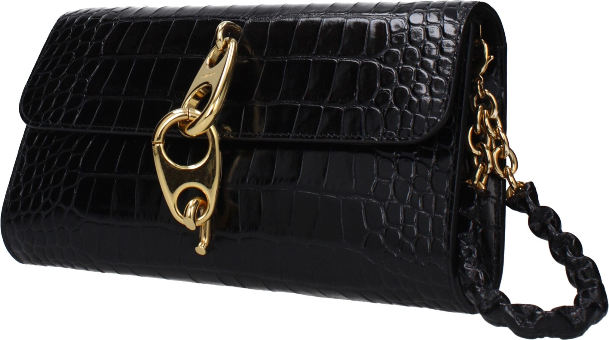 Black Leather Clutch Bag