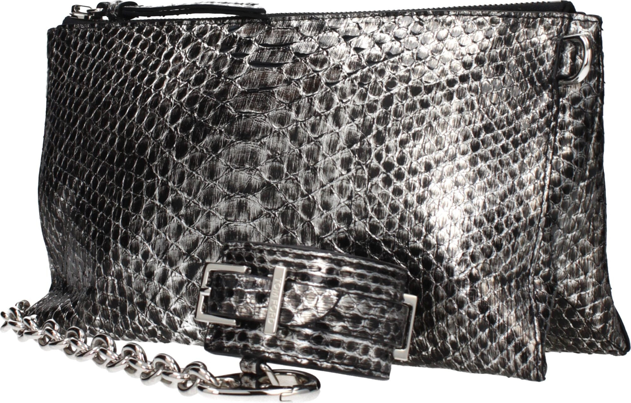 Серая кожаная сумка Tom Ford