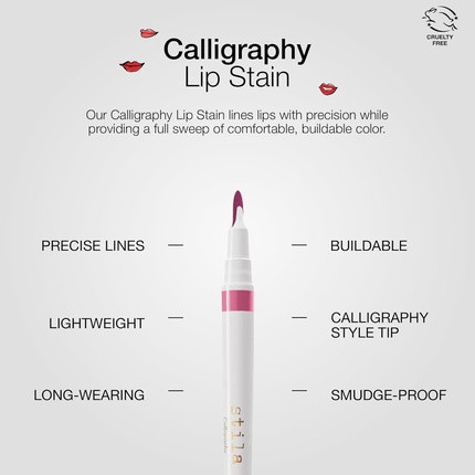Стойкий тинт для губ Stila Calligraphy Lip Stain Стойкий увлажняющий, не переносящийся на другие поверхности