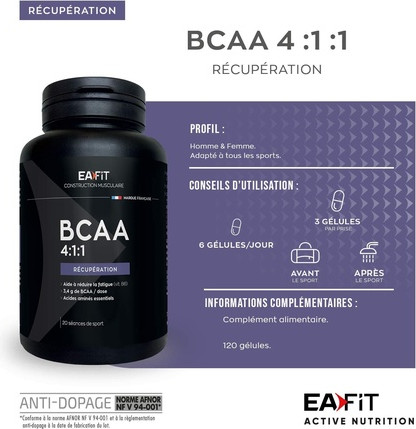 Nahrungsergänzungsmittel Eafit BCAA 4.1.1 Muskelaufbau