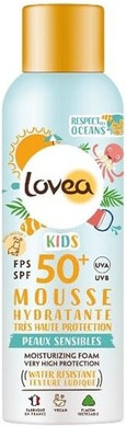 Moisturizing Foam Sun Protection Lovea SPF 50+ High Sun Protection for Face & Body Apricot Scent