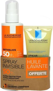 SonnenSchutz Set La Roche-Posay Anthelios Invisible Spray LSF50 Lipikar Reinigungsöl