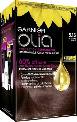 Permanente Haarfarbe Garnier Olia Öl-basierte Kastanienhaarfarbe "Chocolat Glacé" ohne Ammoniak