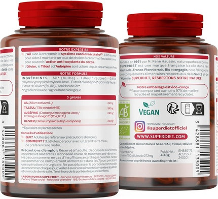 Vitamin Serum Superdiet Organic Cardiovascular Quartet Heart and Circulation Garlic and Linden