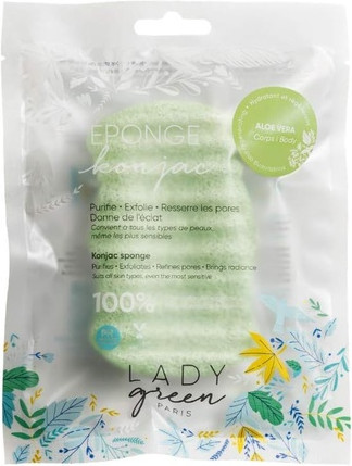 Body Care Set Lady Green Frottee Konjac with Aloe Vera